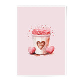 Valentines Day Art Photographic Prints, Heart Cup Painting, Love Watercolor Print, Valentine's Gift Idea, Romantic Home Decor - Tawshia